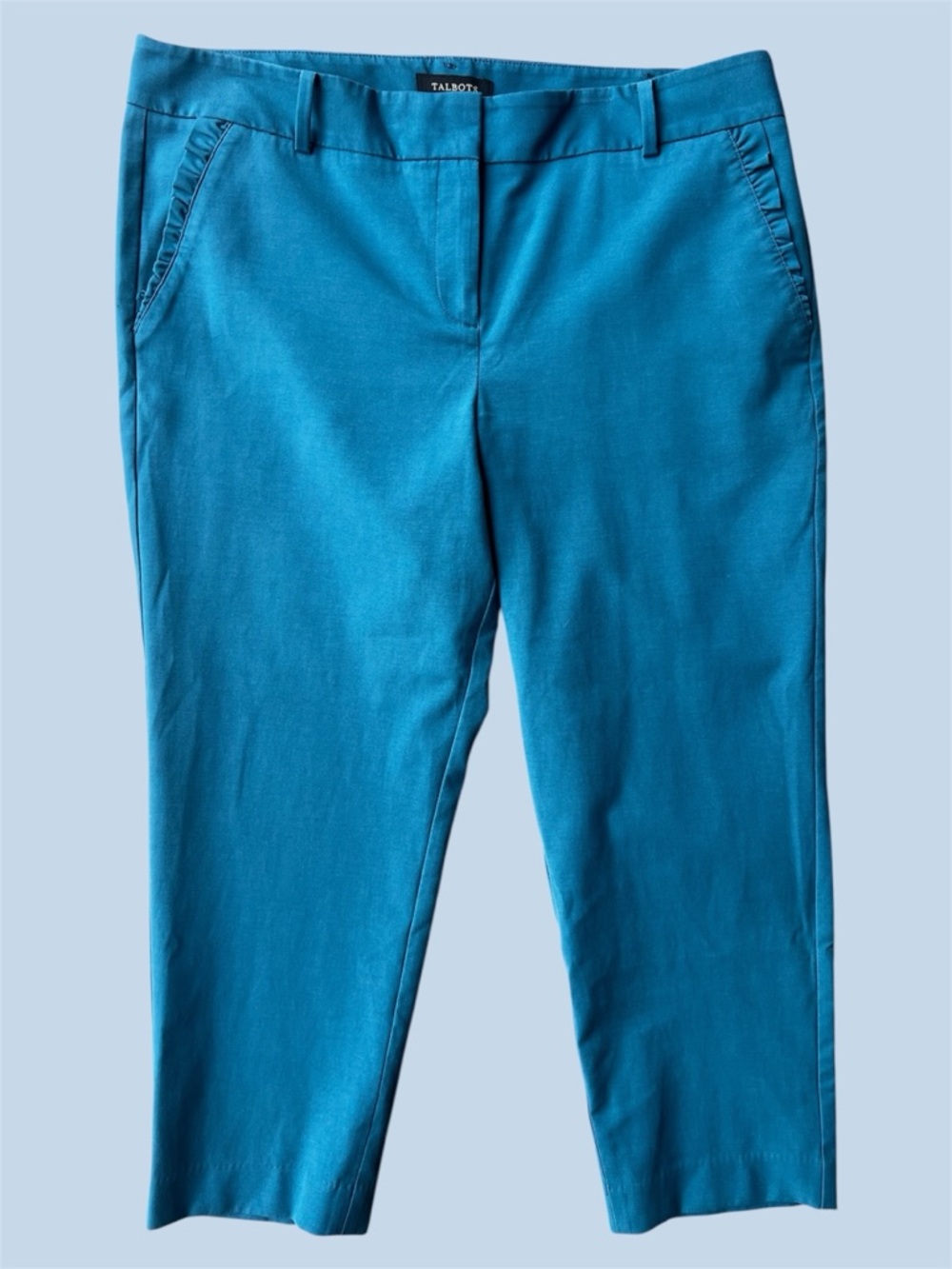 Talbots scallop pocket Trouser in medium blue size 16 petite
